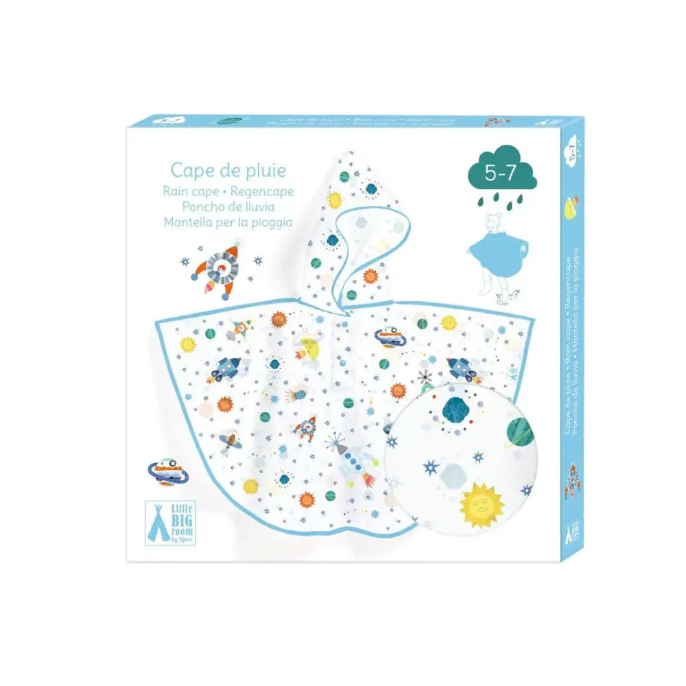 Capa de lluvia Cohete - S (110-122cm) Life style by Djeco capa-de-lluvia-cohete-s-110-122cm-para-ninos-impermeable-embalaje-465