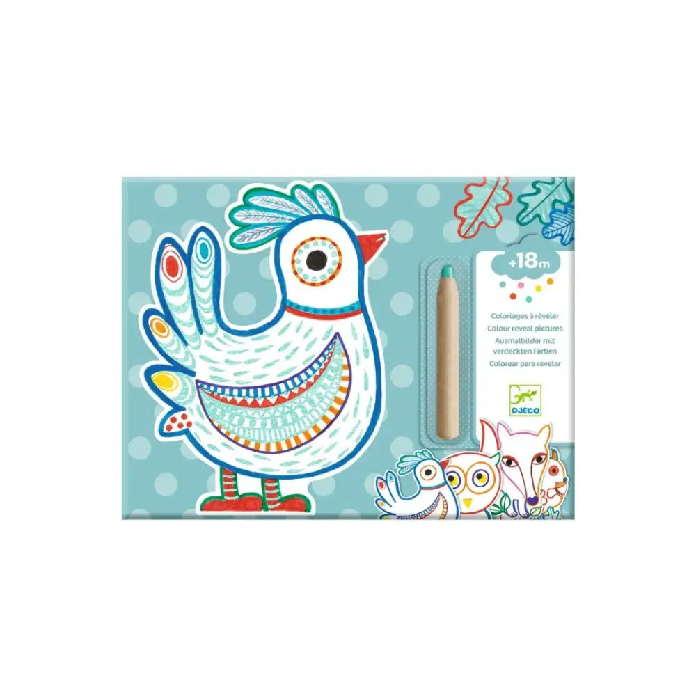 Colorear Animales del bosque Cuadernos para Colorear Djeco Art & Craft colorear-animales-del-bosque-caprichoso-dibujos-animados-pajaro-986