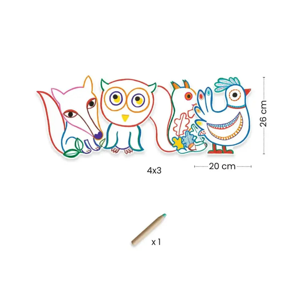 Colorear Animales del bosque Cuadernos para Colorear Djeco Art & Craft colorear-animales-del-bosque-simple-linea-zorro-415