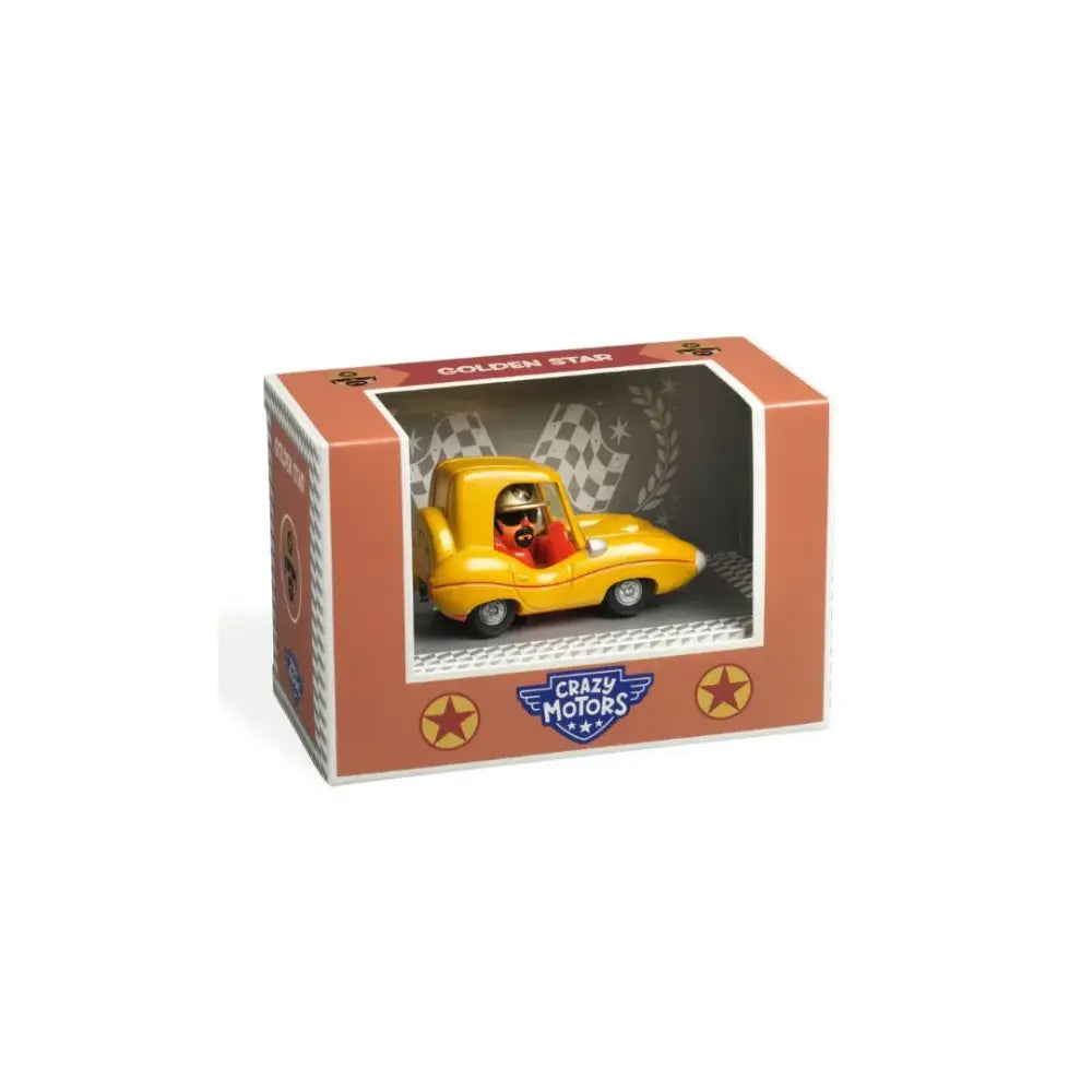 Crazy Motors Golden Star Coches Djeco crazy-motors-golden-star-coches-en-caja-amarillo-juguete-956