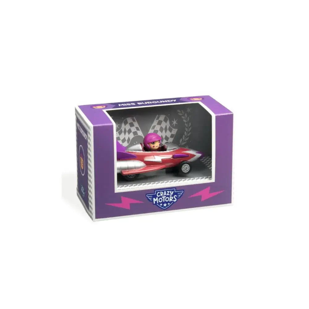 Crazy Motors Miss Burgundy Coches Djeco crazy-motors-miss-burgundy-coches-purpura-minorista-caja-489