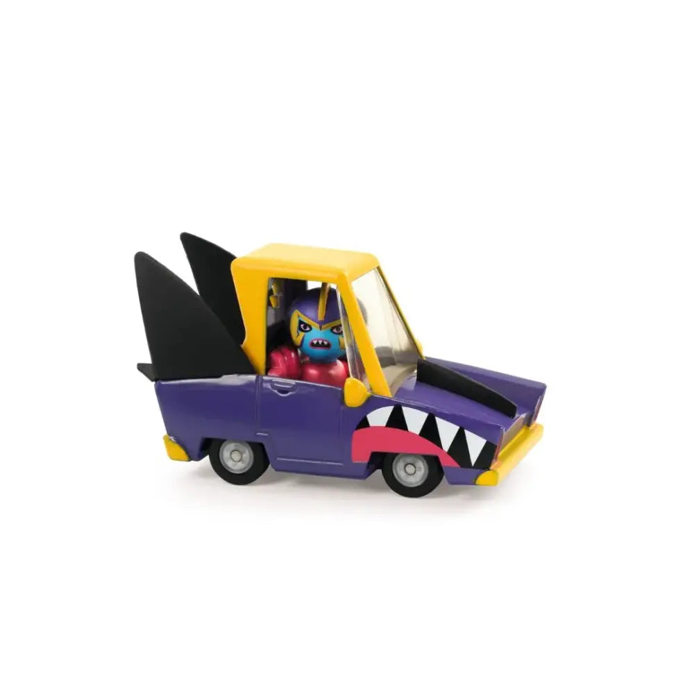 Crazy Motors Shark N´Go Coches Djeco crazy-motors-shark-n-go-coches-purpura-amarillo-dibujos-animados-635