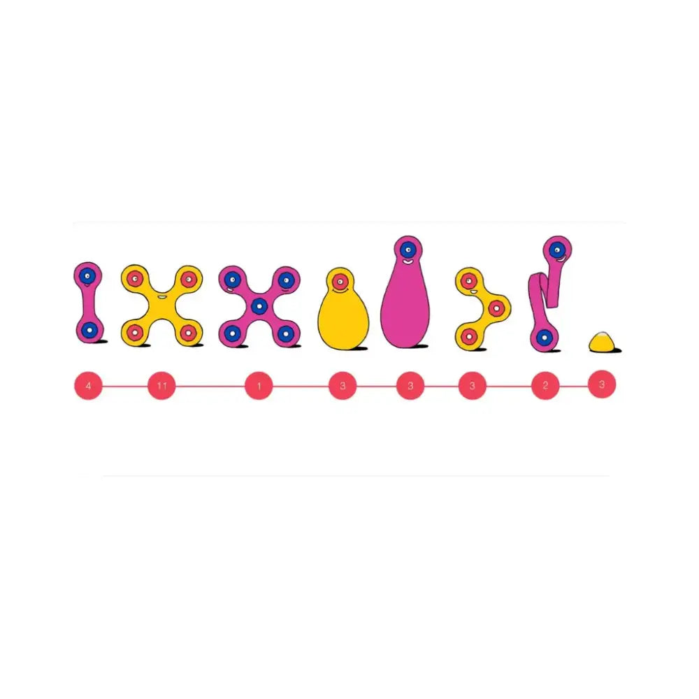 Crew Pack - Rosa/Amarillo Magnéticos Clixo crew-pack-rosa-amarillo-magneticos-vistoso-dibujos-animados-cifras-607
