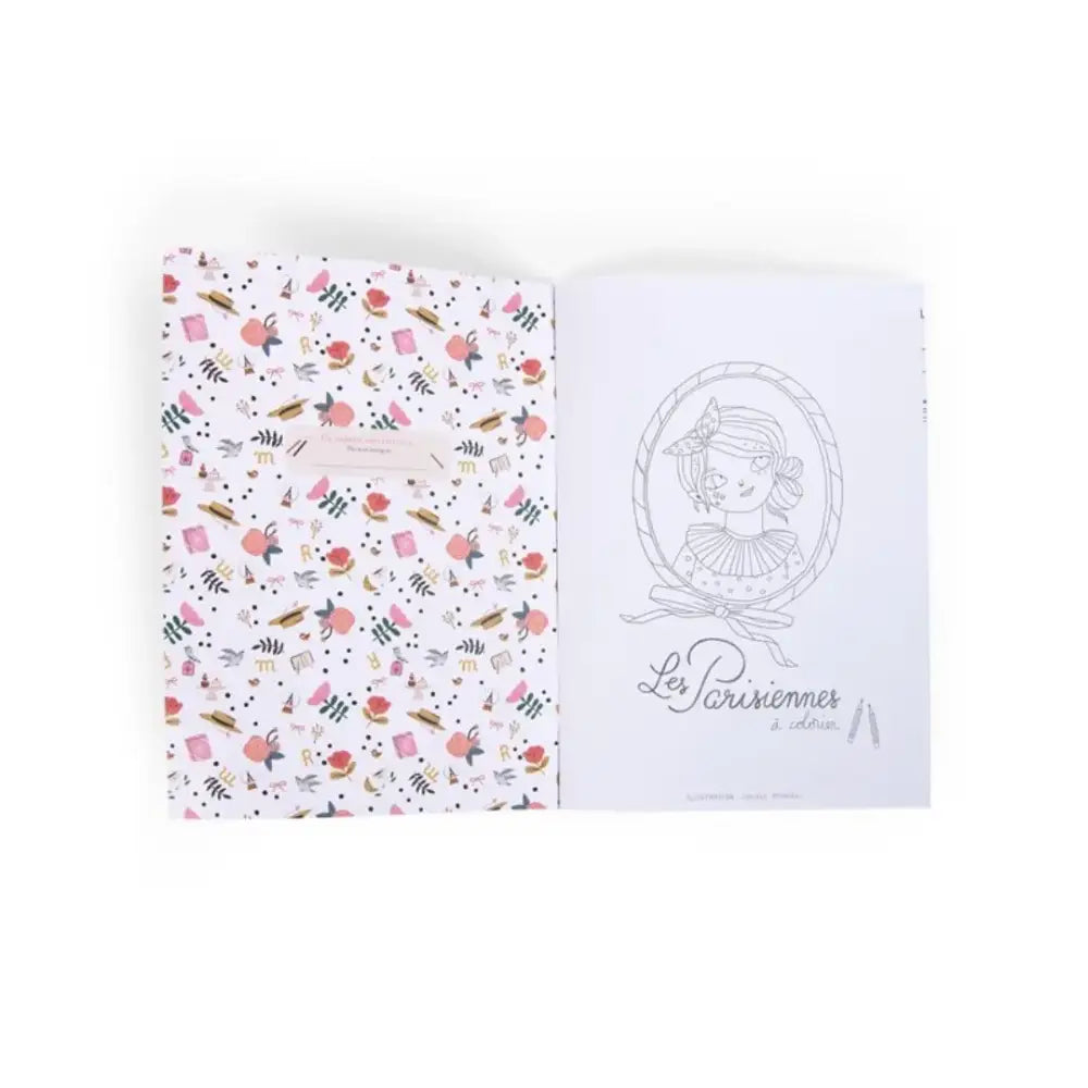 Cuaderno para Colorear - Las Parisinas Moulin Roty cuaderno-para-colorear-las-parisinas-computadora-portatil-floral-patron-279
