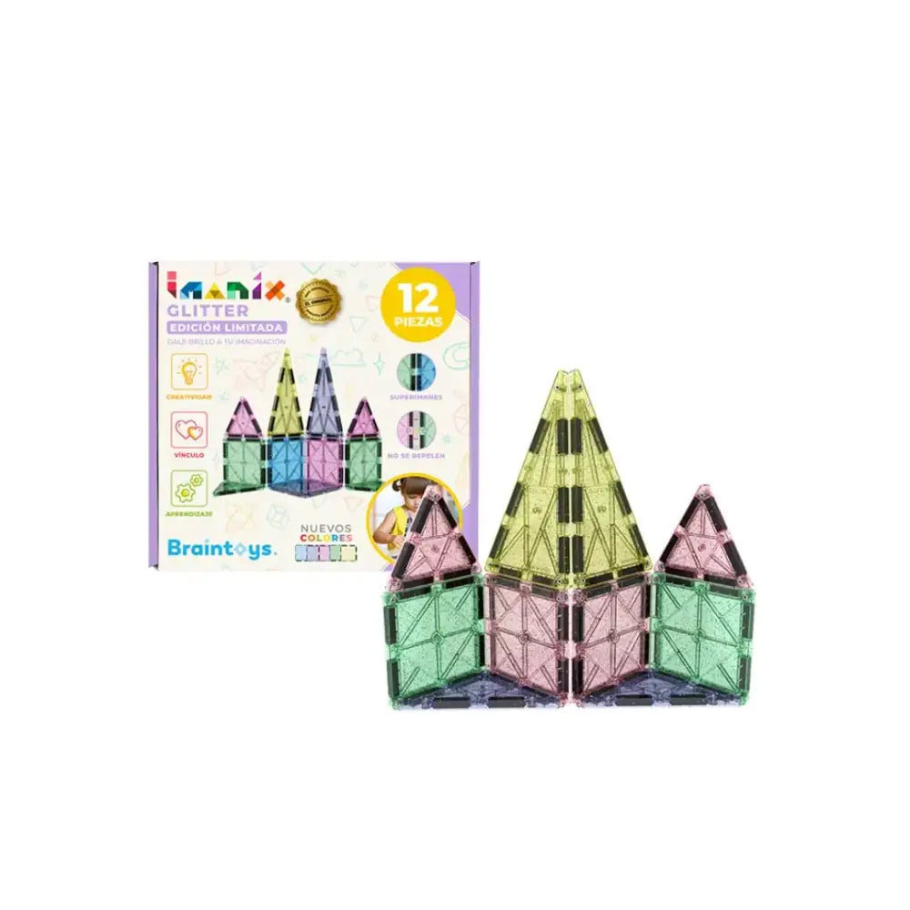 Imanix Glitter 12 pzas. Magnéticos Braintoys imanix-glitter-12-pzas-magneticos-vistoso-magnetico-azulejos-462