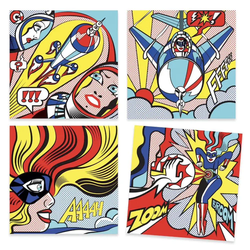 Inspired by Superhéroes Manualidades Djeco Art & Craft inspired-by-superheroes-cuatro-comic-estilo-libro-471