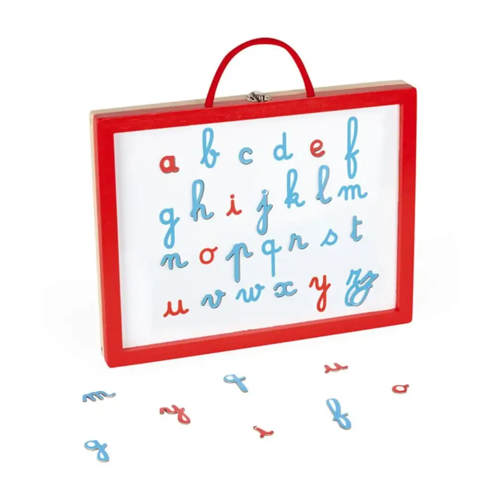 Maletín Letras Cursivas Escritura Janod maletin-letras-cursivas-escritura-enmarcado-en-rojo-magnetico-junta-122