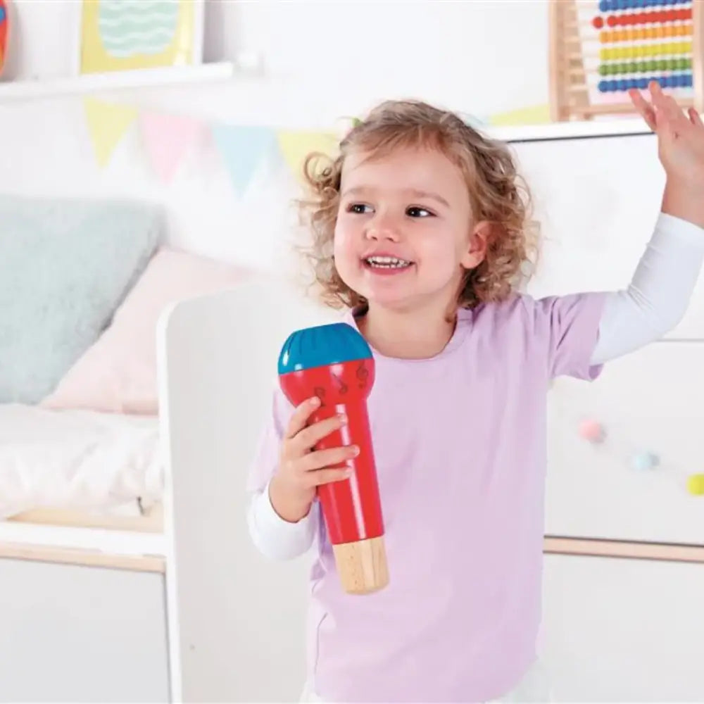 Micrófono Eco Hape microfono-eco-rojo-azul-juguete-360