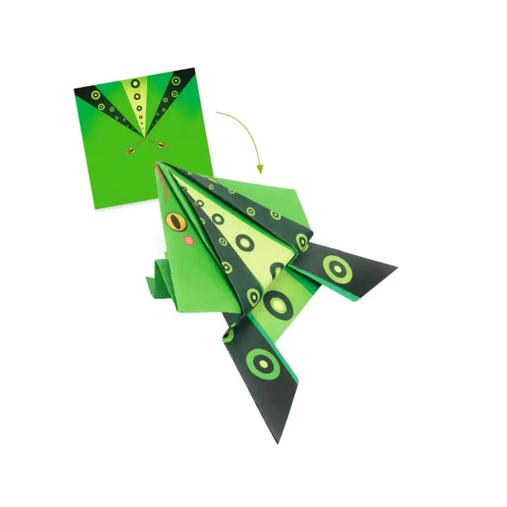 Origami Animales Saltarines Sobres manualidades Djeco origami-animales-saltarines-sobres-manualidades-verde-rana-924