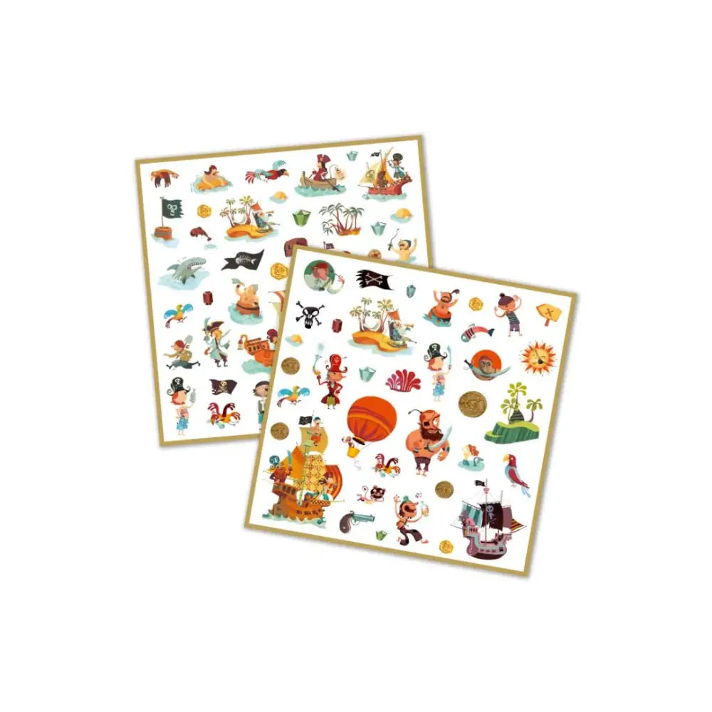 Pegatinas piratas Djeco Art & Craft pegatinas-piratas-hojas-vistoso-de-tematica-pirata-479