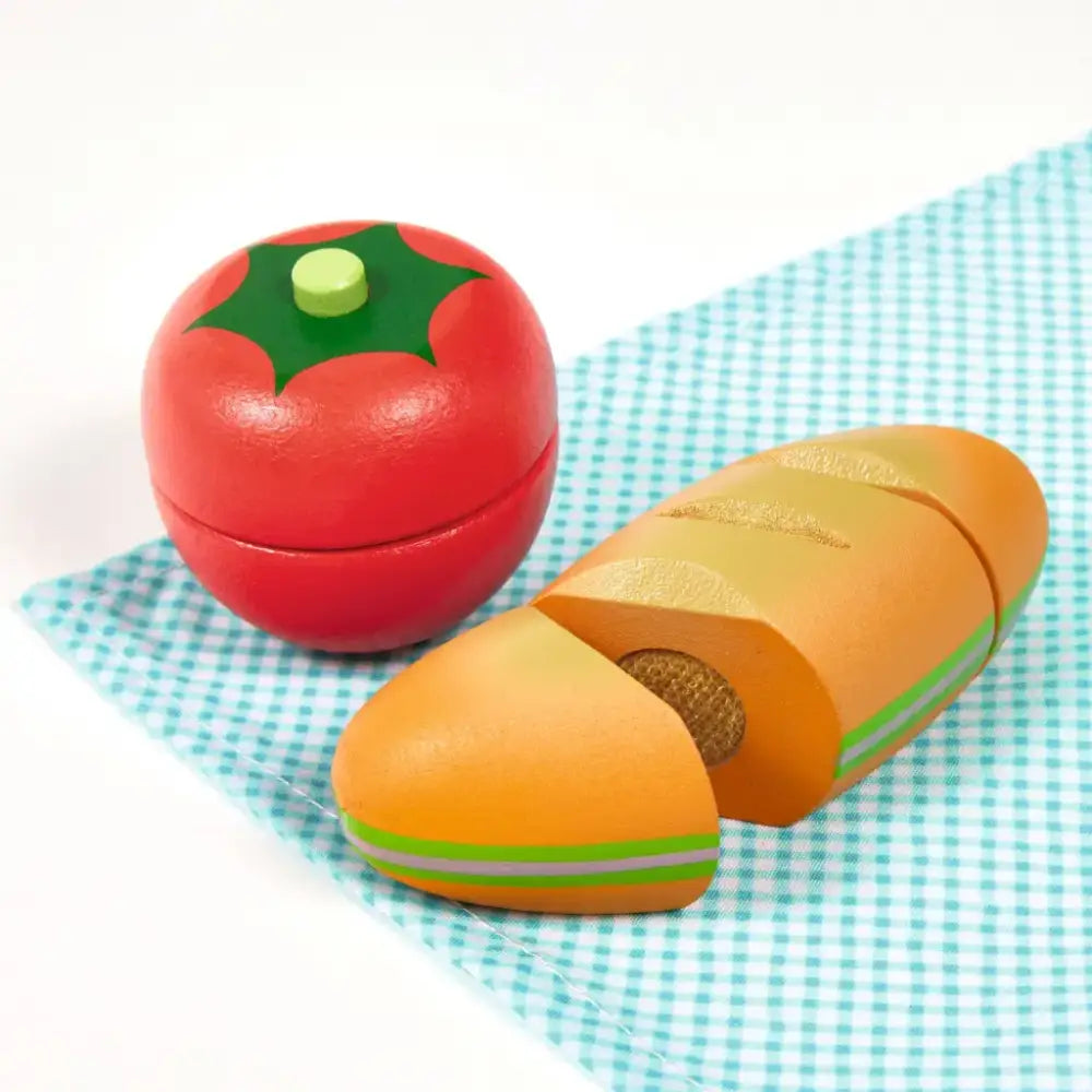 Picnic para cortar Simbólico Djeco picnic-para-cortar-simbolico-de-madera-juguete-tomate-358