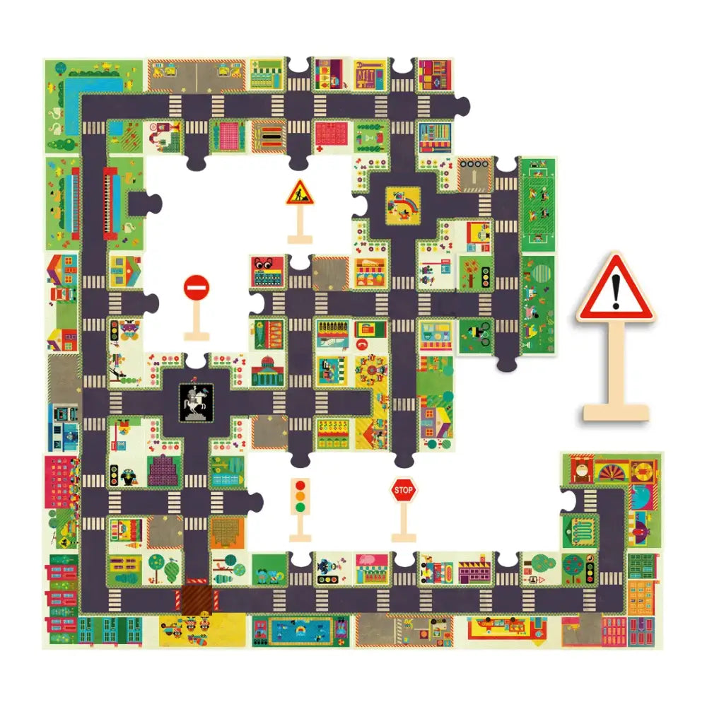 Pop to play - La Ciudad Puzzles Pop to Play Djeco pop-to-play-la-ciudad-puzzles-estilo-rompecabezas-camino-mapa-476