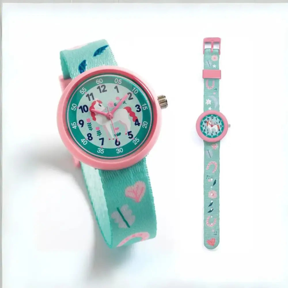 Reloj - Caballo Life style by Djeco reloj-caballo-menta-verde-rosa-245