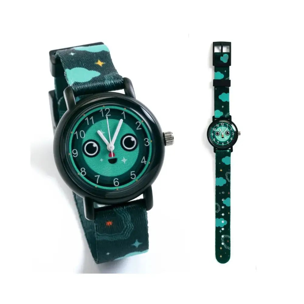 Reloj - Night Life style by Djeco reloj-night-turquesa-negro-para-ninos-626