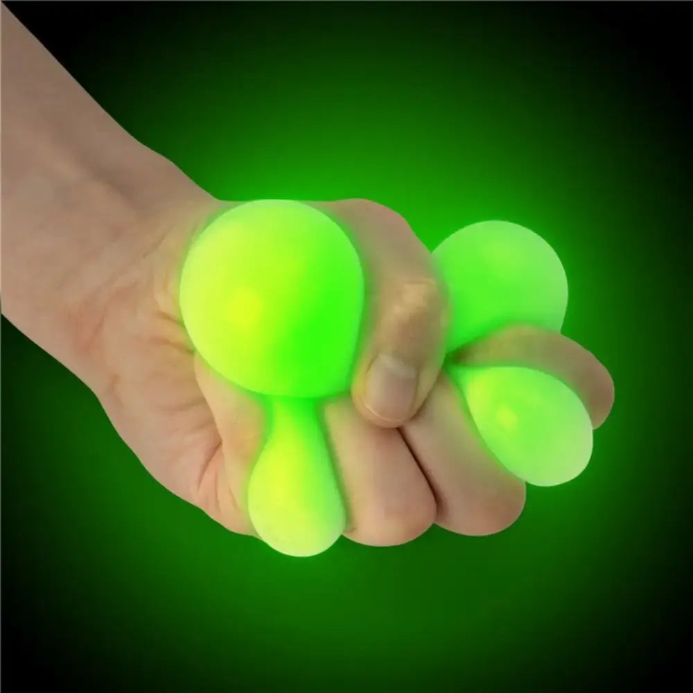 Squish Ball - Brilla en la Oscuridad Sensoriales SCRUNCHEMS squish-ball-brilla-en-la-oscuridad-sensoriales-mano-verde-estres-312