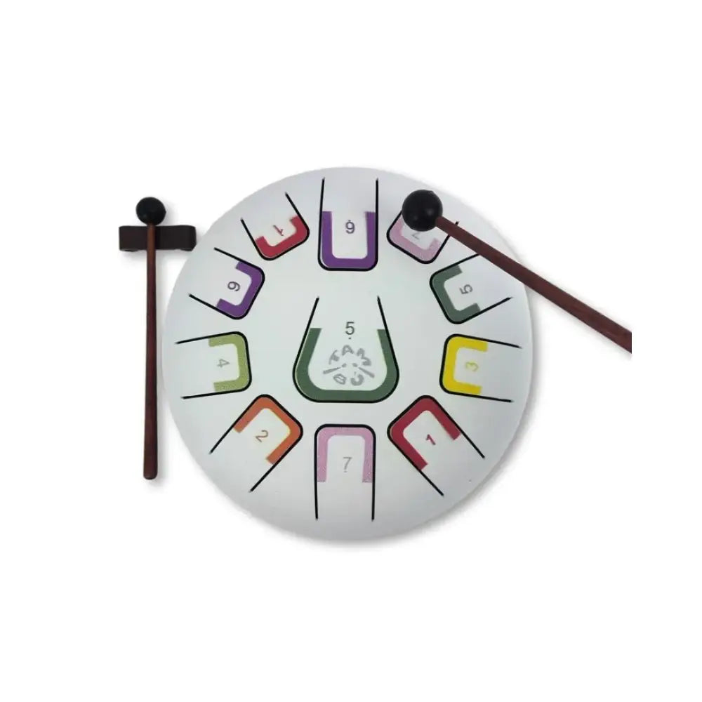 Tambú 8" 11 notas - Blanco mate Instrumento musical JuegaConmigo tambu-8-11-notas-blanco-mate-instrumento-musical-circular-acero-lengua-556