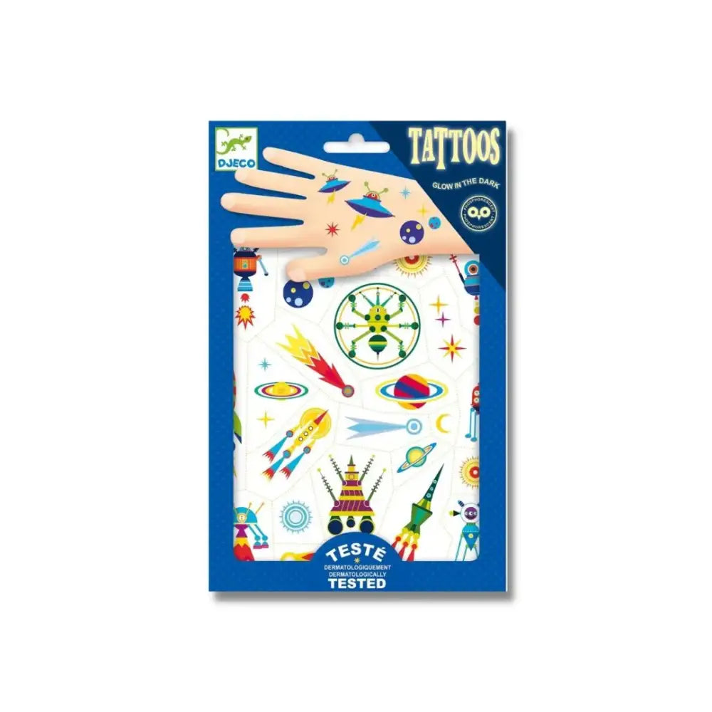 Tattoo Espacio Tatuajes Djeco Art & Craft tattoo-espacio-tatuajes-paquete-tematica-espacial-temporario-564