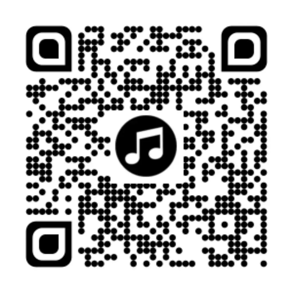 Código QR con un símbolo de nota musical en el centro.