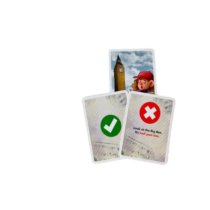 Cartas educativas del juego Club A - Jessie the tourist para aprender inglés y lugares del mundo, Atómo Games.
