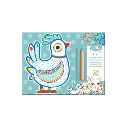 Colorear Animales del bosque Cuadernos para Colorear Djeco Art & Craft colorear-animales-del-bosque-caprichoso-dibujos-animados-pajaro-986