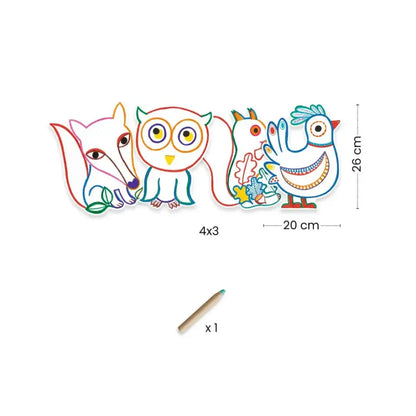Colorear Animales del bosque Cuadernos para Colorear Djeco Art & Craft colorear-animales-del-bosque-simple-linea-zorro-415