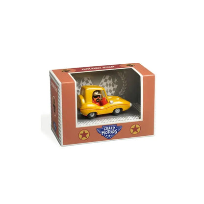Crazy Motors Golden Star Coches Djeco crazy-motors-golden-star-coches-en-caja-amarillo-juguete-956