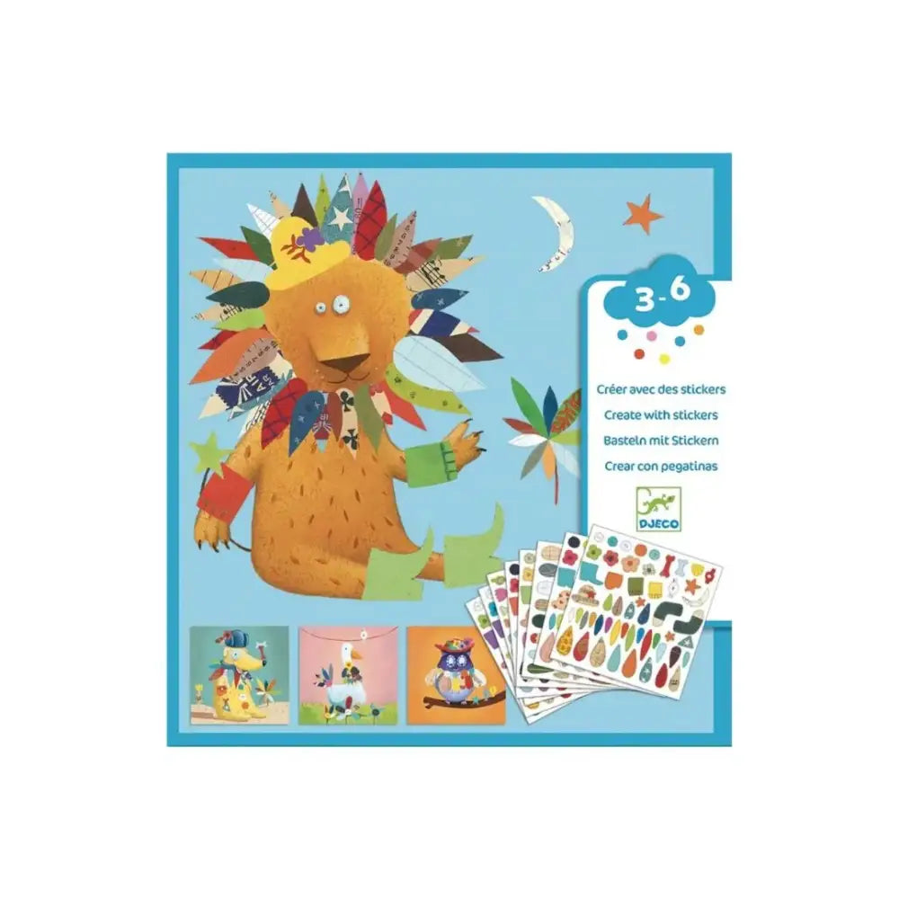 Crear con Pegatinas - Animales Manualidades Djeco Art & Craft crear-con-pegatinas-animales-manualidades-vistoso-artesania-equipo-587