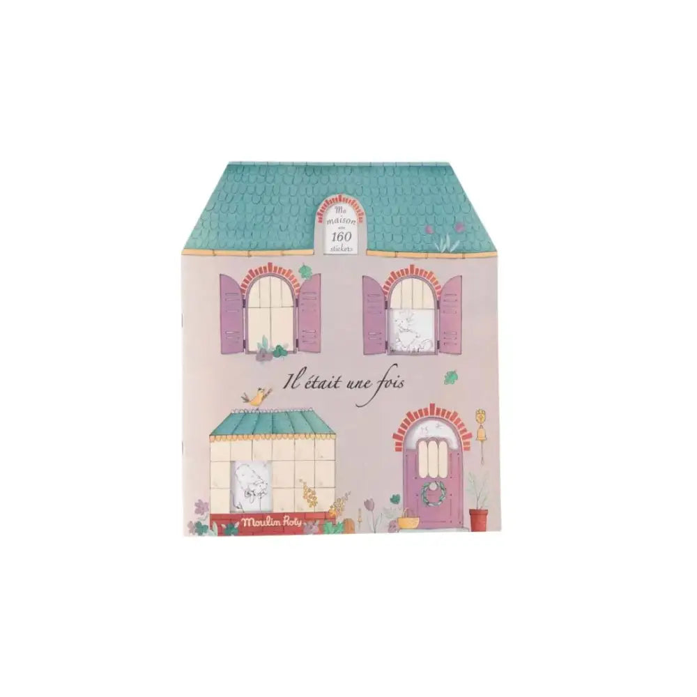Cuaderno para colorear - Erase una vez Cuadernos para Colorear Moulin Roty cuaderno-para-colorear-erase-una-vez-cuadernos-rosa-casa-de-munecas-turquesa-542