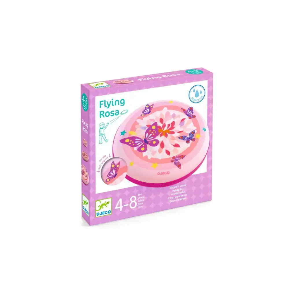 Disco volador - Flying Ros Habilidad Djeco disco-volador-flying-ros-habilidad-rosa-juguete-caja-451