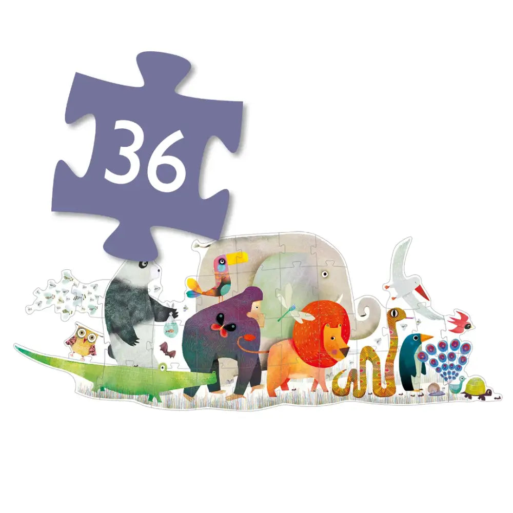Gigante - El desfile Puzzles Gigantes Djeco gigante-el-desfile-puzzles-gigantes-vistoso-animales-485