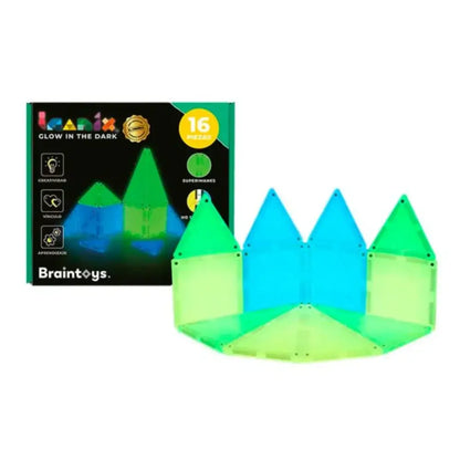 Imanix Glow in the Dark 16 pzas Magnéticos Braintoys imanix-glow-in-the-dark-16-pzas-magneticos-brillar-en-la-oscuridad-geometrico-bloques-516