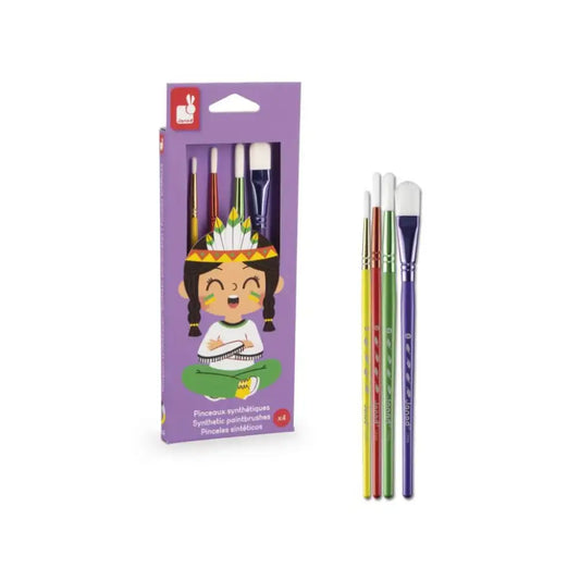 Kit de 4 pinceles Sintéticos - Pinturas y Colores