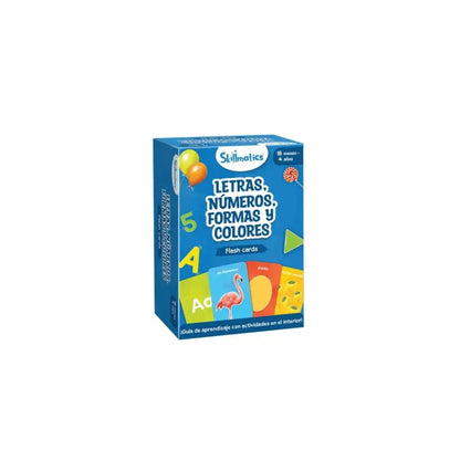 Letras, números, formas y colores Juegos de cartas SKILLMATICS letras-numeros-formas-y-colores-juegos-de-cartas-azul-educativo-caja-836