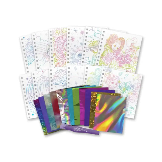 Kit de arte para rascar con arcoíris.