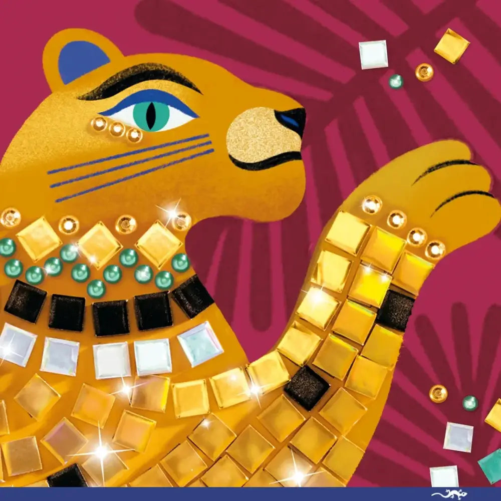 Mosaico - En plena selva Manualidades Djeco Art & Craft mosaico-en-plena-selva-manualidades-dorado-felino-criatura-750