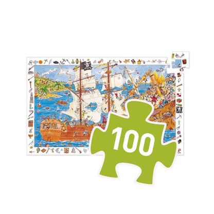Observación - Los piratas 100 pzas. Puzzles Observación Djeco observacion-los-piratas-100-pzas-puzzles-verde-rompecabezas-pedazo-429