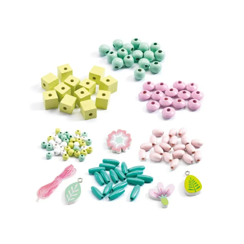Perlas Hojas y flores