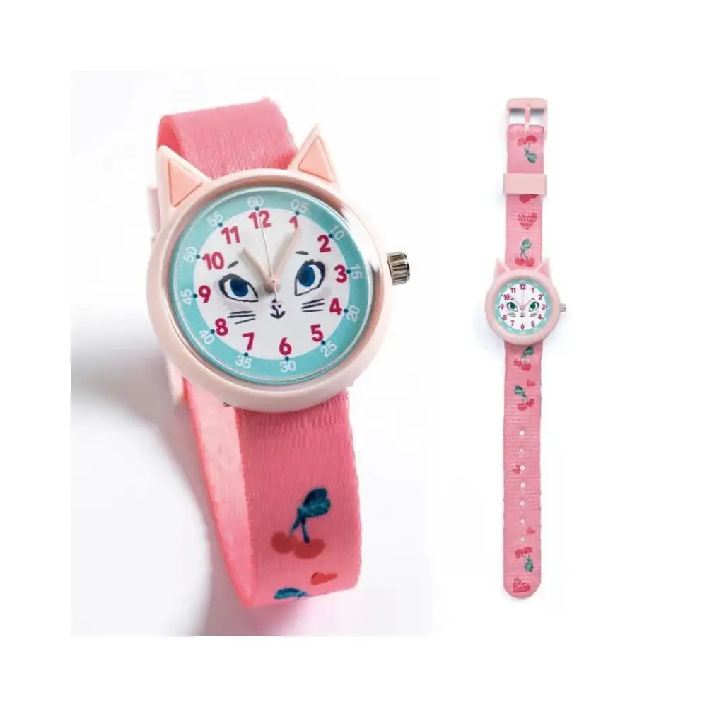 Reloj - Gato Life style by Djeco reloj-gato-rosa-para-ninos-de-pulsera-708