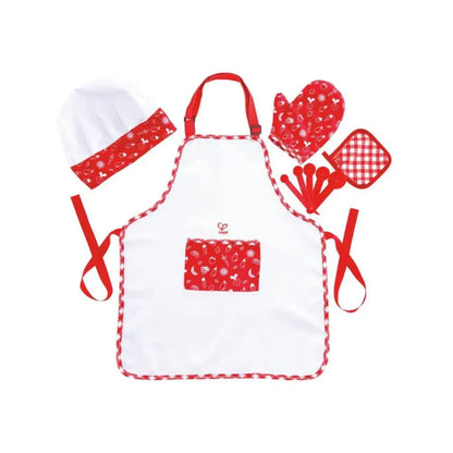 Set de Cocinero Simbólico Hape set-de-cocinero-simbolico-blanco-delantal-rojo-504