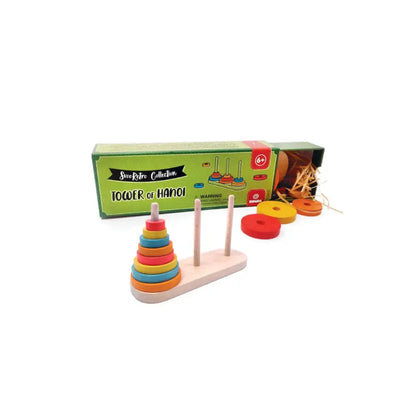 SvooRetro Tower of Hanoi Juego de lógica Svoora svooretro-tower-of-hanoi-juego-de-logica-madera-anillo-juguete-282