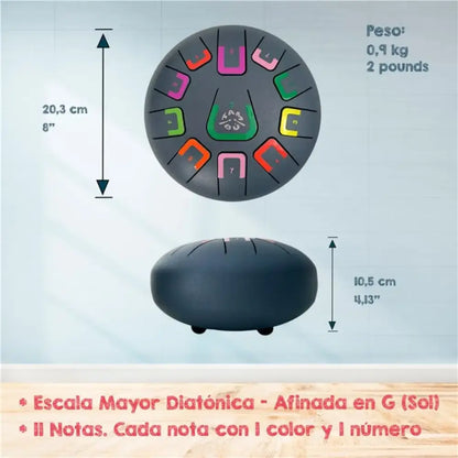 Tambú 8" 11 notas - Blue Grey Instrumento musical JuegaConmigo tambu-8-11-notas-blue-grey-instrumento-musical-693