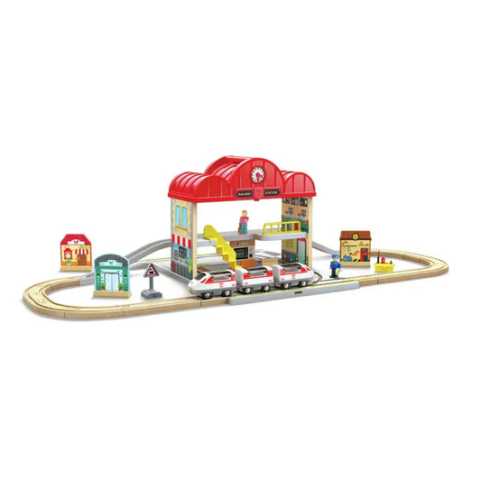 Set de Estación de Tren Portátil Trenes Hape tu-tren-portatil-favorito-esta-en-jugueteria-mukkies-trenes-de-madera-juguete-677