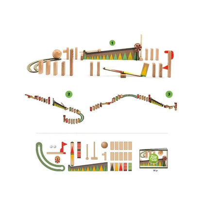 Zig & Go - 27 pzas Canicas Djeco zig-go-27-pzas-de-madera-domino-pista-460